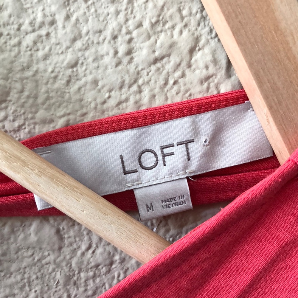 NWT LOFT Coral Orange Dress Size M - Picture 2 of 4